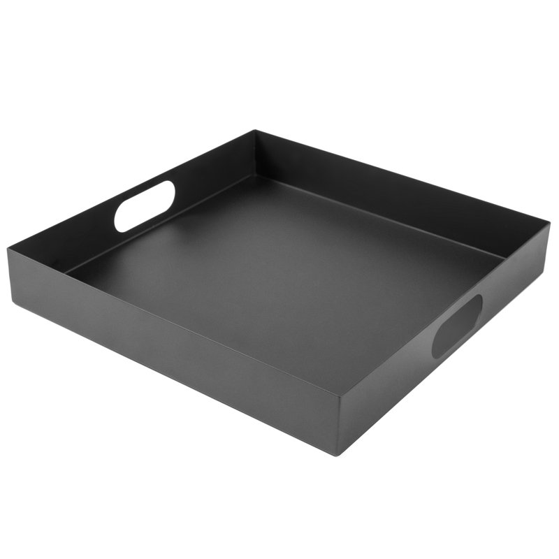 Latitude Run® Decorative 16 Inch Matte Black Square Tray Wayfair